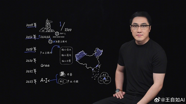 王自如自曝近照！进军AI赛道宣布二次创业 网友：那个男人回来了